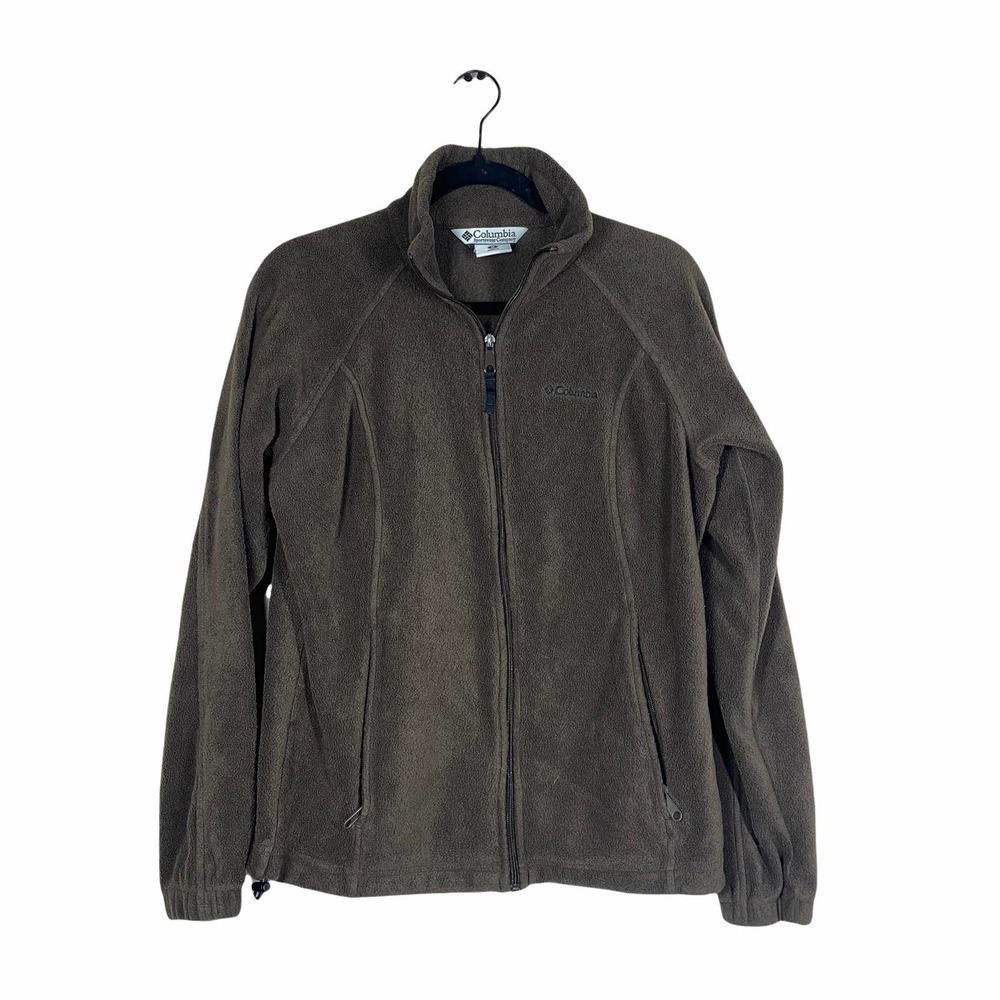 Columbia Brown Fleece Full Zipper Jacket sz Medium